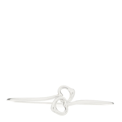 Tiffany Sterling Silver Elsa Peretti Double Open Heart Bangle Bracelet 1 of 3