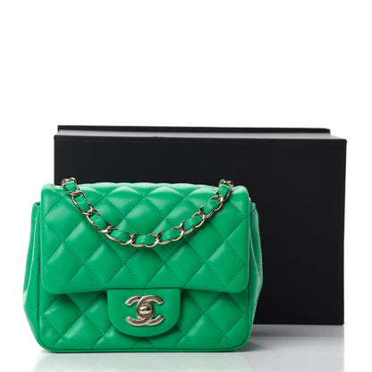Chanel Lambskin Quilted Mini Square Flap Green 11 of 11