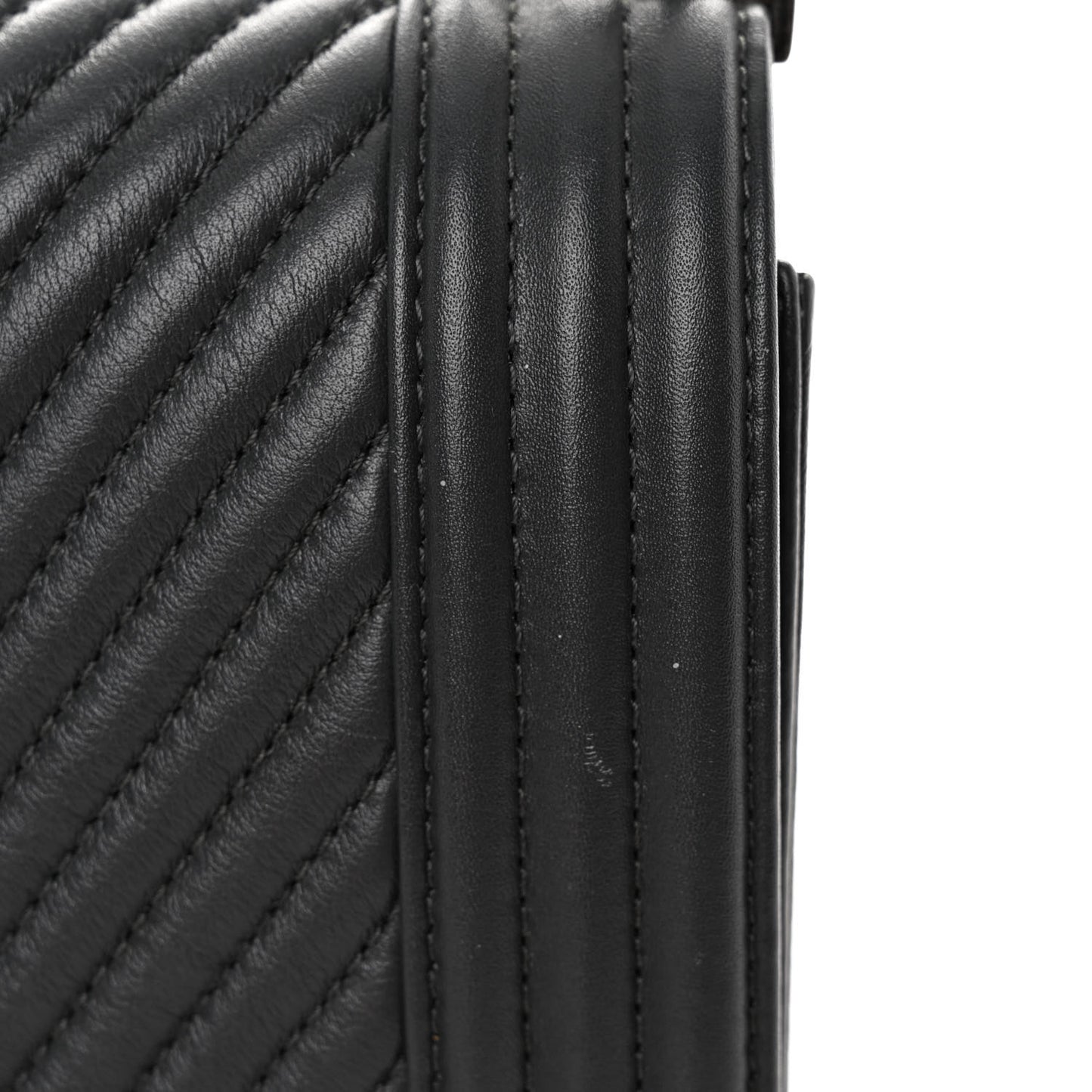 Calfskin Chevron Quilted Medium Boy Flap Grey