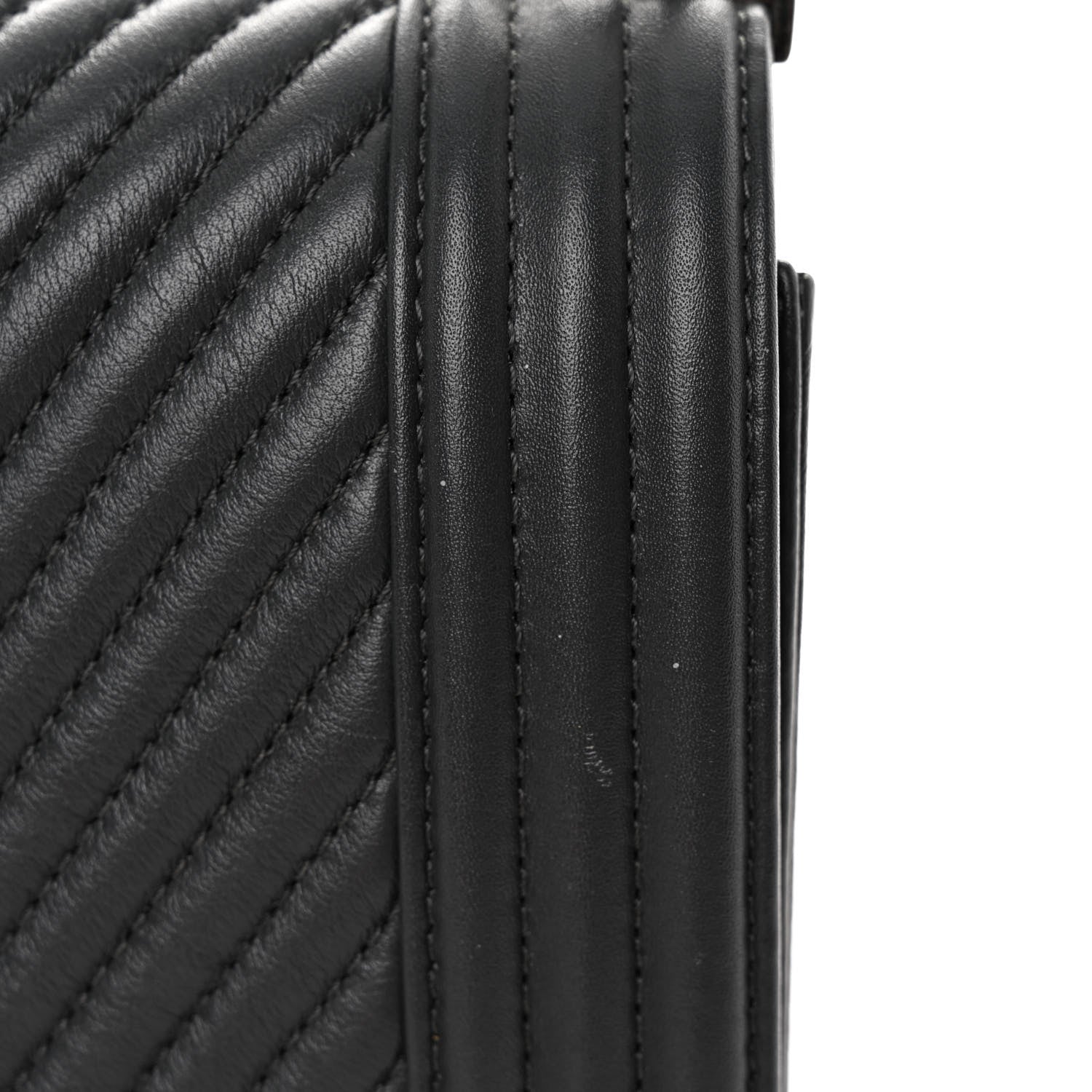 Chanel Calfskin Chevron Quilted Medium Boy Flap Grey 12 of 12