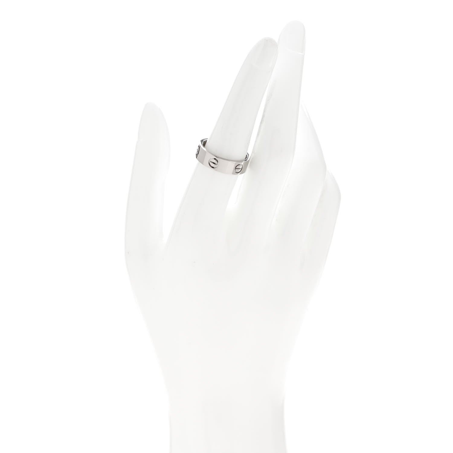 Cartier 18K White Gold 5.5mm LOVE Ring 55 7.25 2 of 6