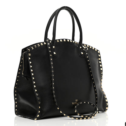 Valentino Garavani Vitello Rockstud Dome Shopper Black 3 of 15