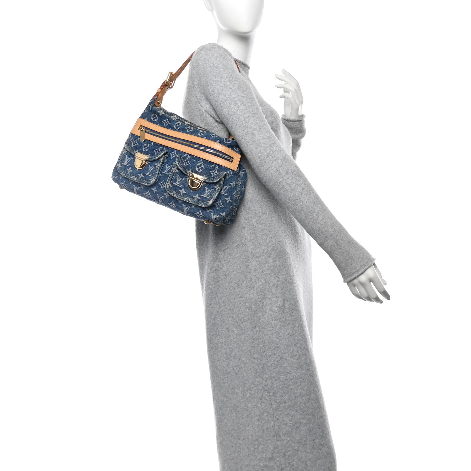Louis Vuitton Monogram Denim Baggy PM Blue 2 of 9