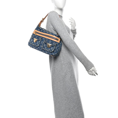 Louis Vuitton Monogram Denim Baggy PM Blue 2 of 9