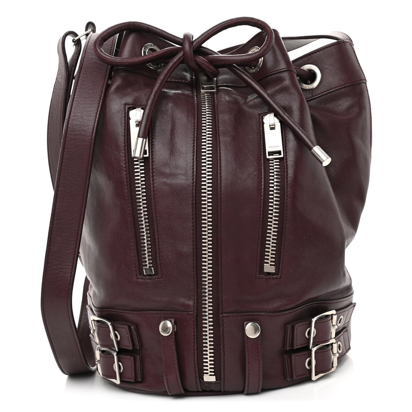 Calfskin Medium Rider Bucket Bag Bordeaux
