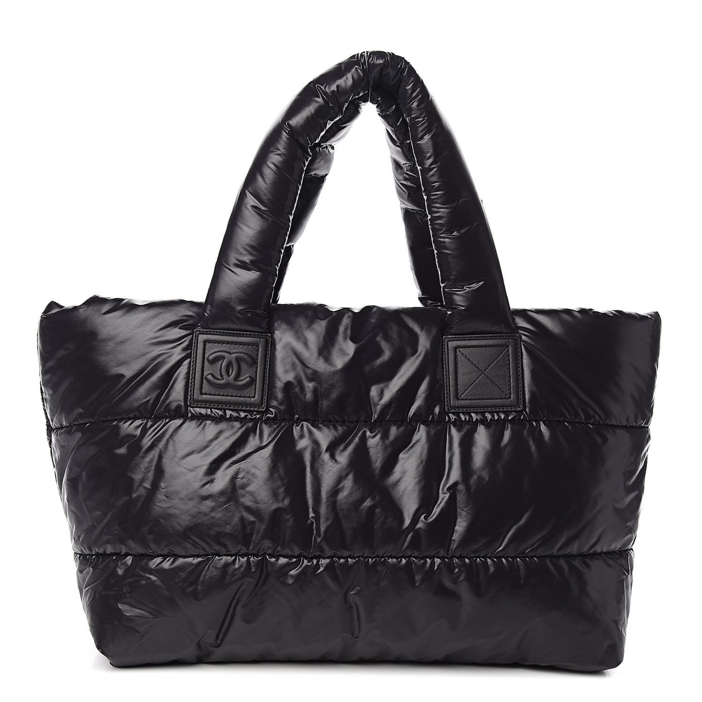 Nylon Quilted Medium Coco Cocoon Reversible Tote Black
