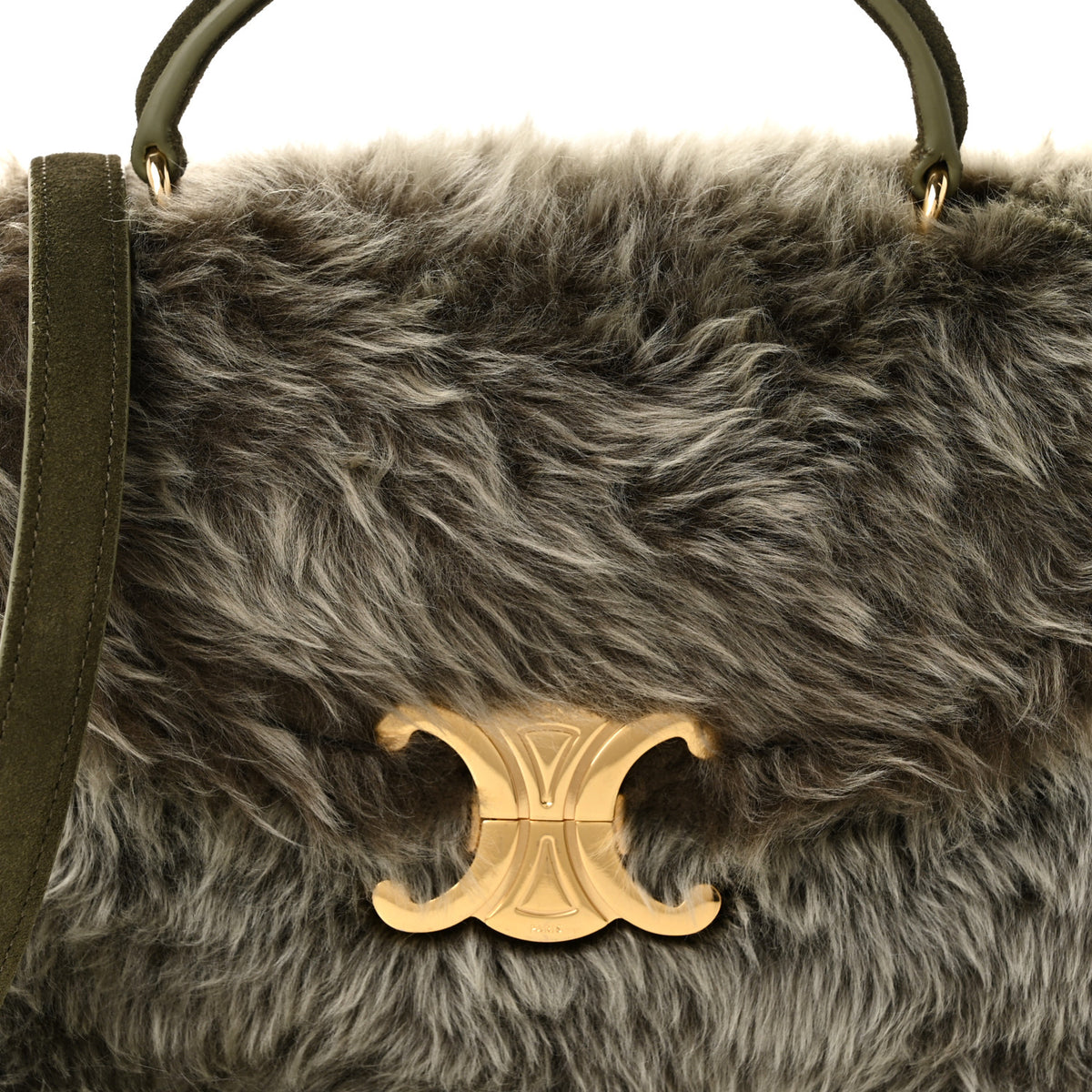 Shearling Suede Calfskin Teen Nino Golden Khaki