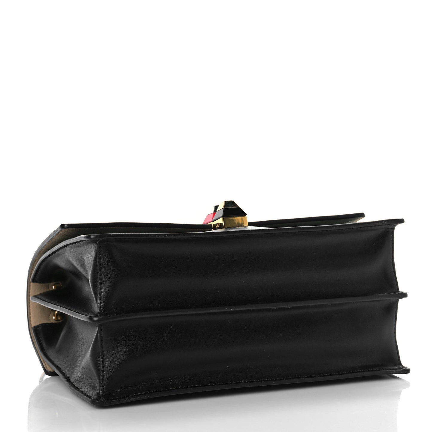 Vitello Liberty Bi-Color FF 1974 Embossed Kan I Shoulder Bag Black Maya