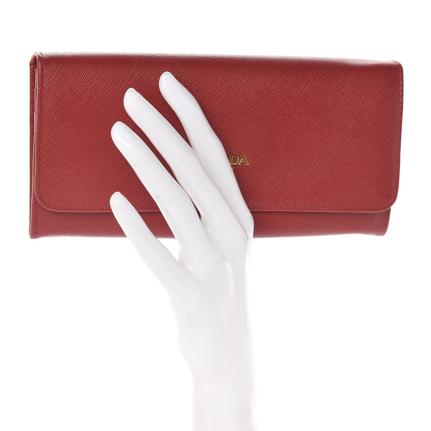 Saffiano Metal Continental Flap Wallet Fuoco