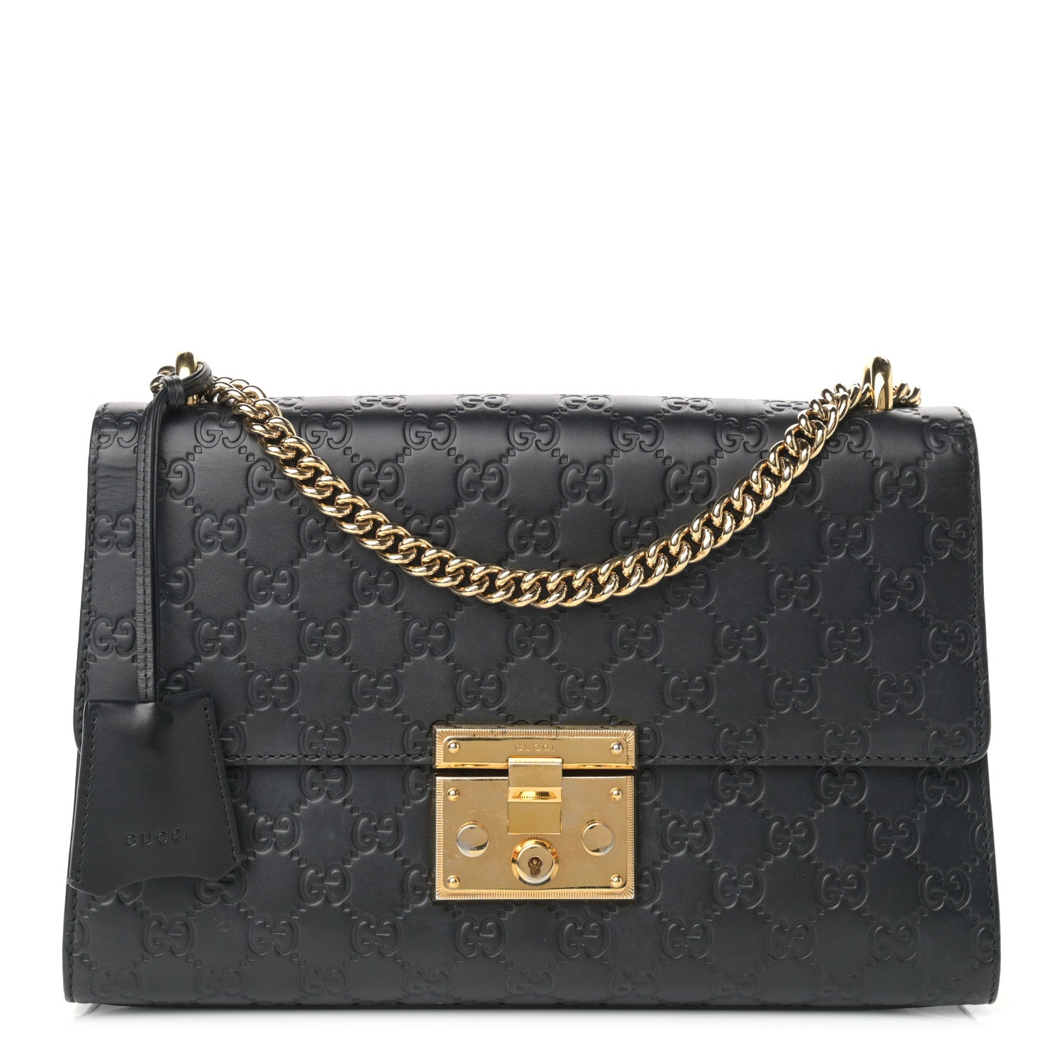 Gucci Guccissima Medium Padlock Shoulder Bag Black 1 of 17