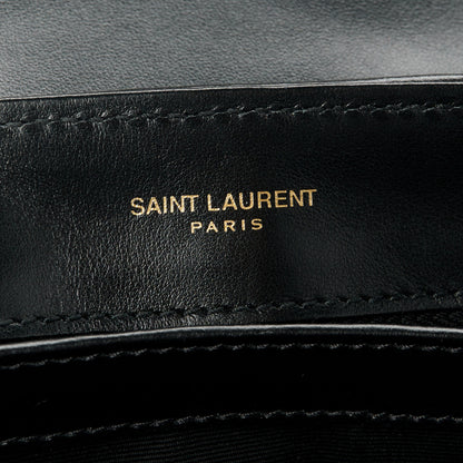Saint Laurent Calfskin Y Quilted Monogram Toy Loulou Crossbody Bag Black 6 of 12