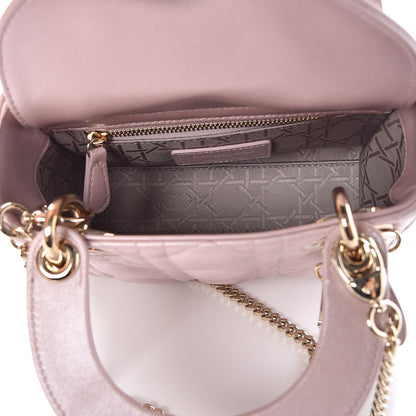 Christian Dior Metallic Lambskin Cannage Mini Lady Dior Lotus 5 of 7