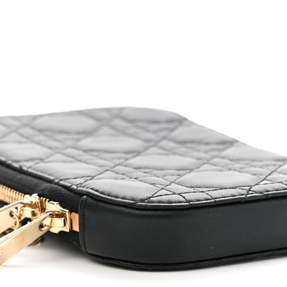 Christian Dior Lambskin Cannage Lady Dior Phone Holder Black 6 of 8
