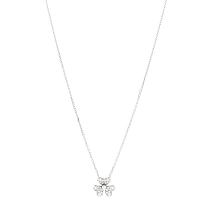Van Cleef & Arpels 18K White Gold Diamond Mini Frivole Pendant Pave Necklace 1 of 5