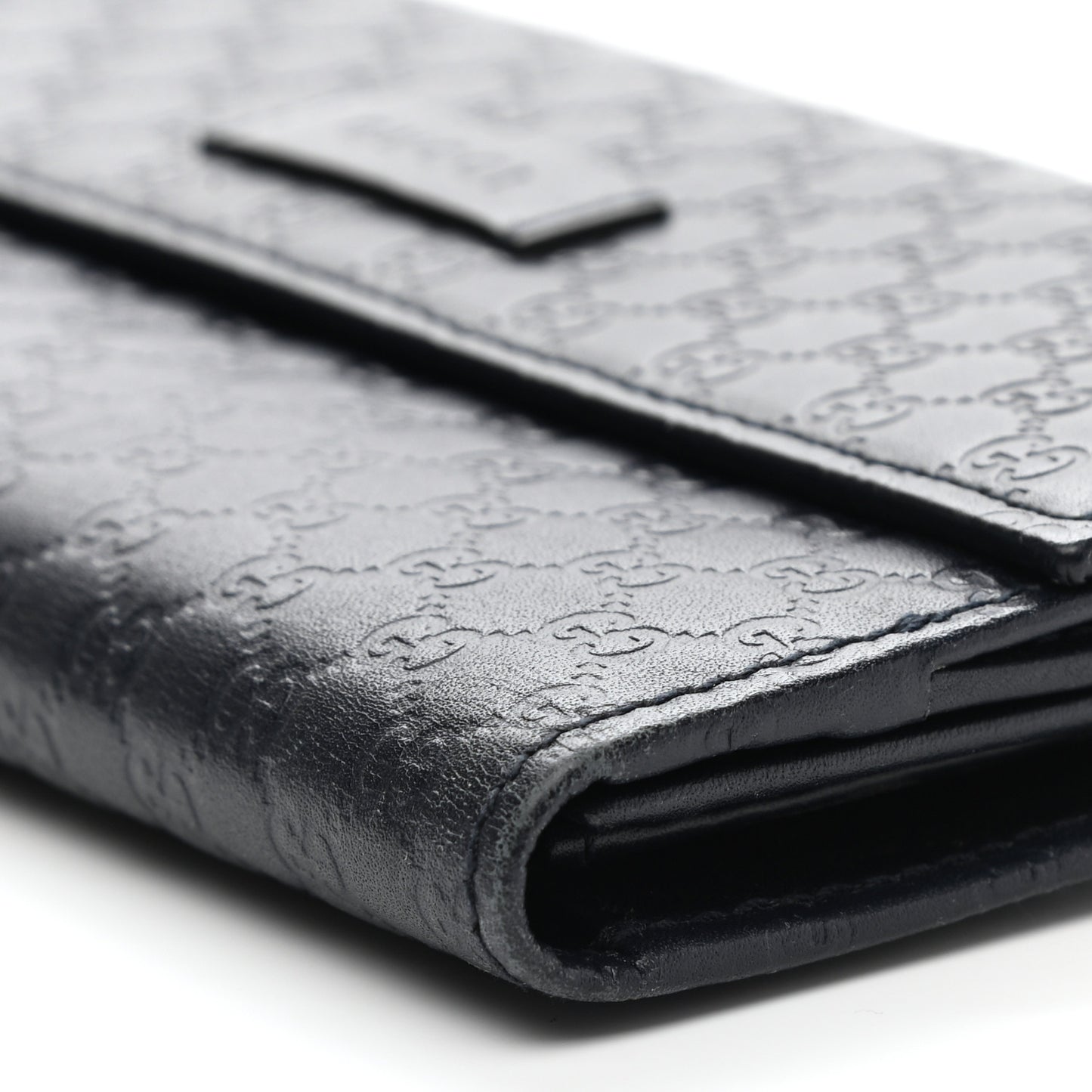 Microguccissima Continental Flap Wallet Navy