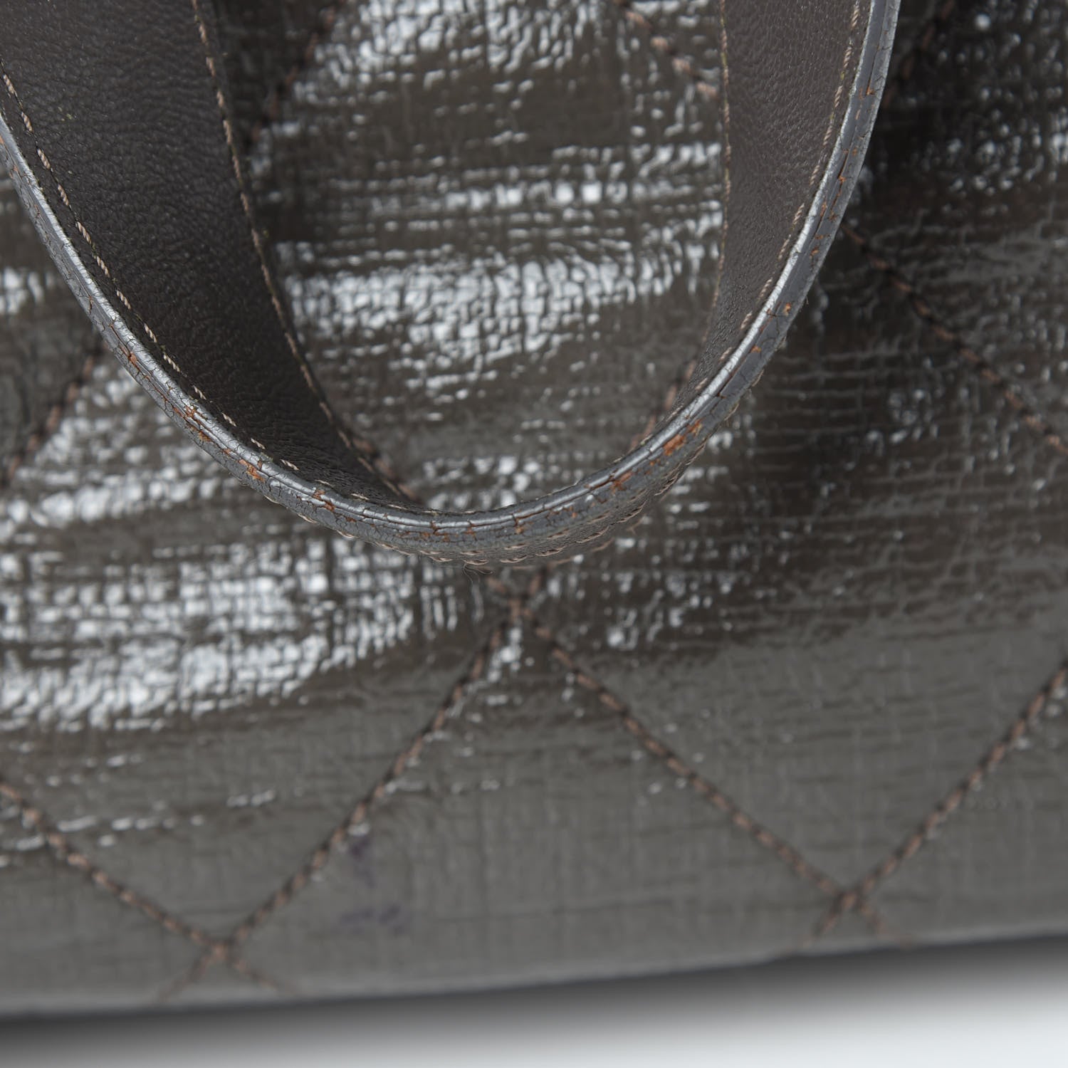 Chanel Coated Canvas Quilted Large Paris Biarritz Tote Grey 15 of 20