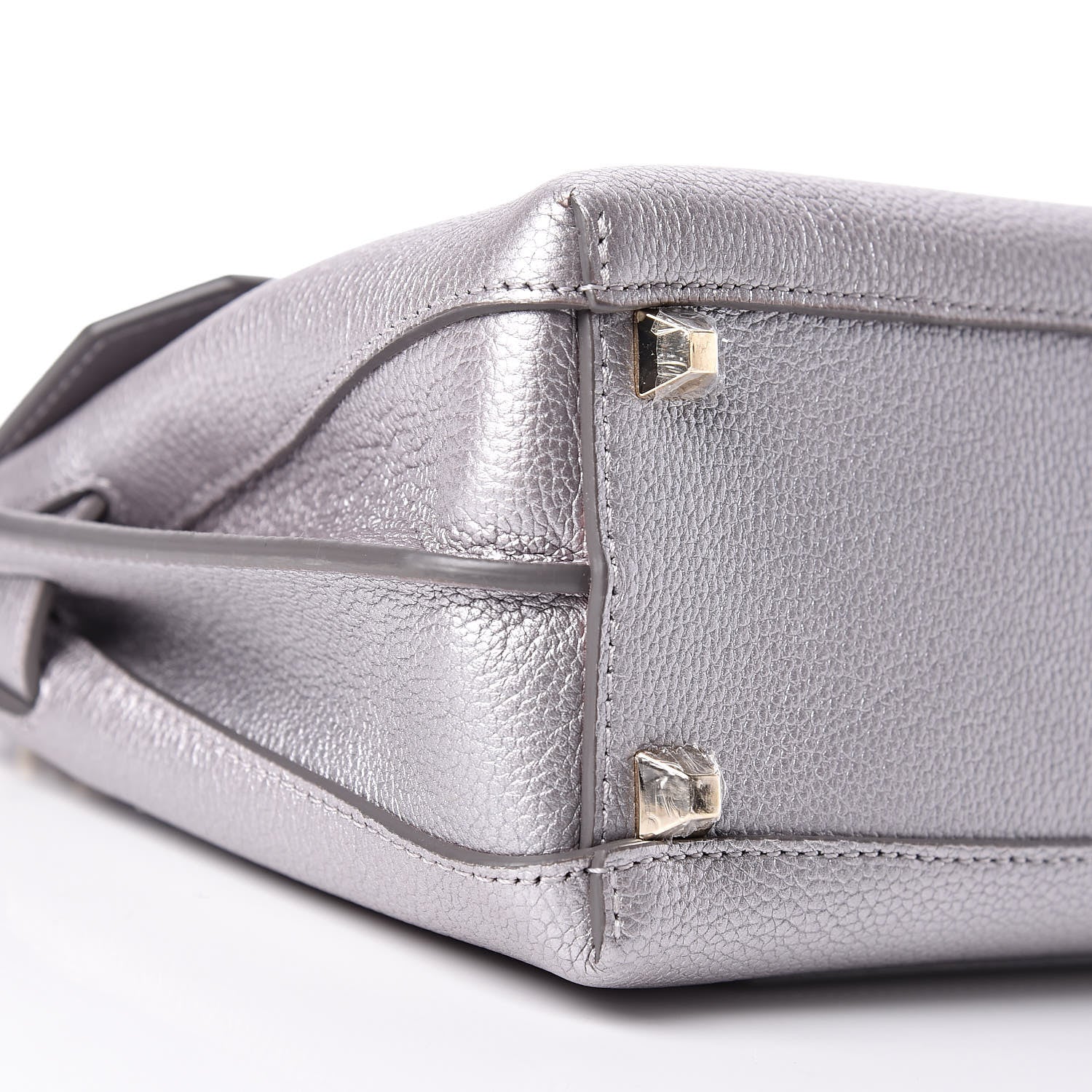 MCM Metallic Grained Calfskin Mini Milla Crossbody Silver 10 of 11