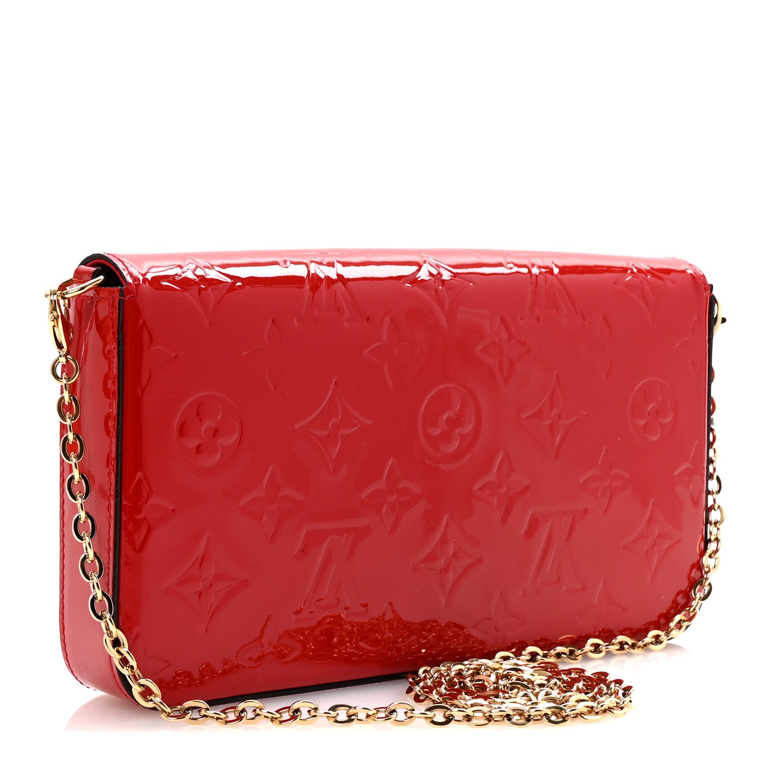 Louis Vuitton Vernis Felicie Pochette Chain Wallet Cherry 4 of 10