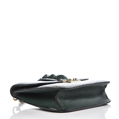 Valentino Garavani Pebbled Calfskin Small Glam Lock Rockstud Flap Dark Green 4 of 9
