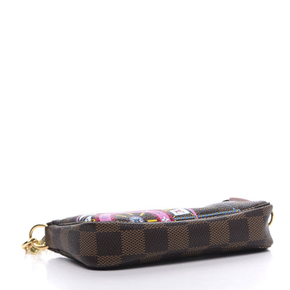 Louis Vuitton Damier Ebene 2020 Christmas Animation Big Wheel Mini Pochette Accessories Rose Ballerine 4 of 9