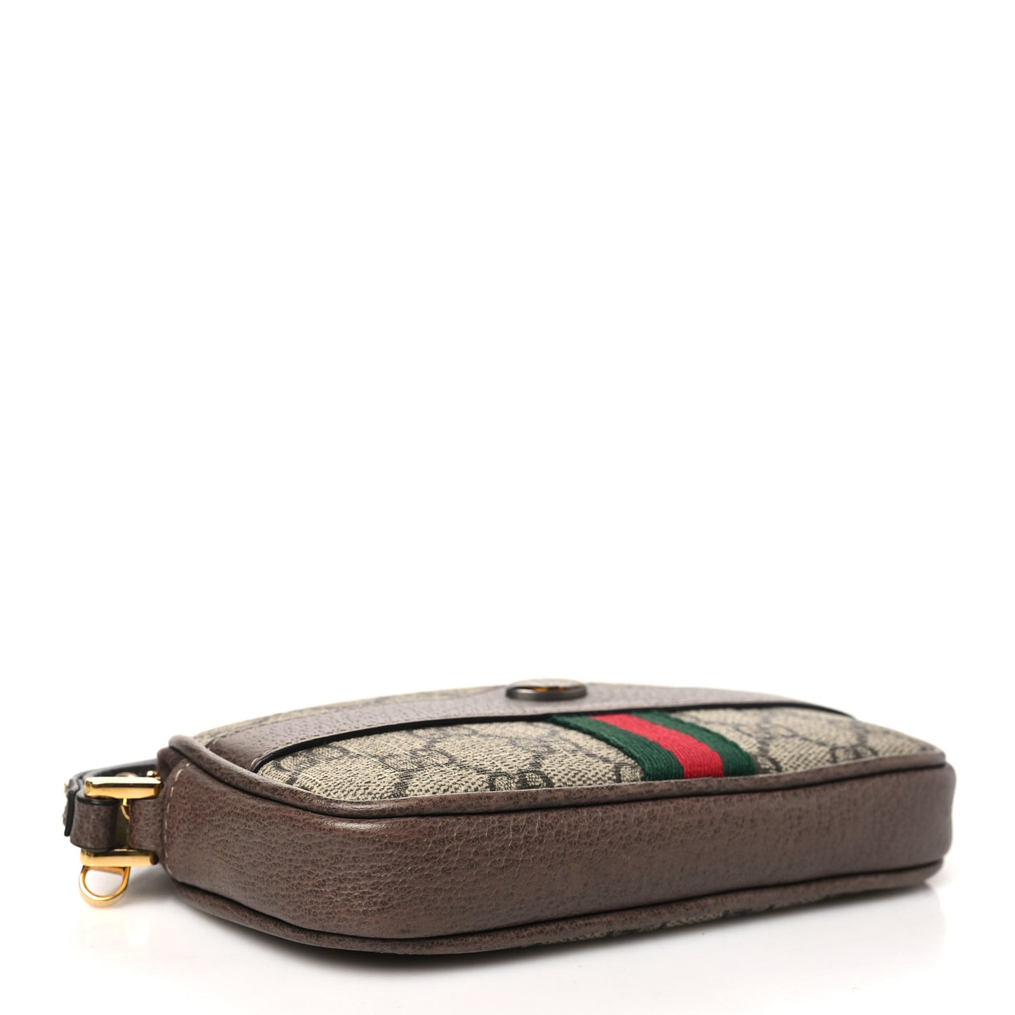 GG Supreme Monogram Ophidia Phone Case Wristlet Brown