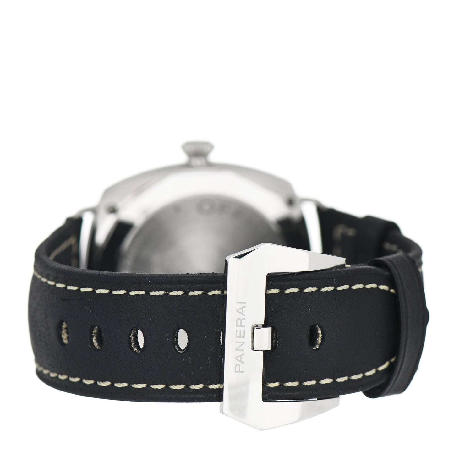 Stainless Steel Calfskin 45mm Radiomir Manual Winding Watch Black PAM00753
