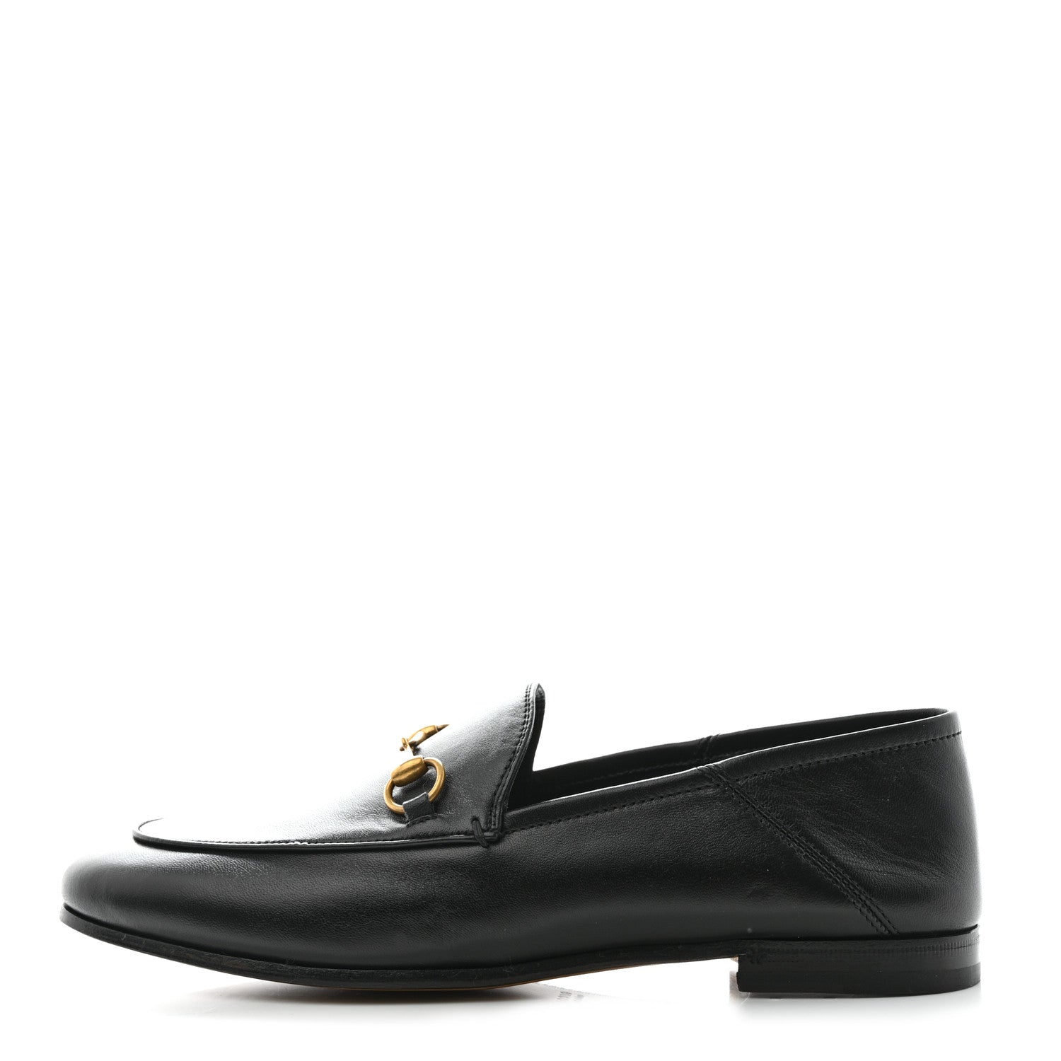Gucci Lambskin Womens Brixton Horsebit Loafers 39 Black 1 of 9