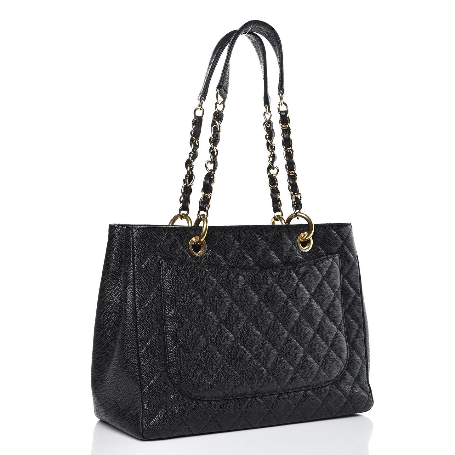 Caviar Quilted Grand Shopping Tote GST Black