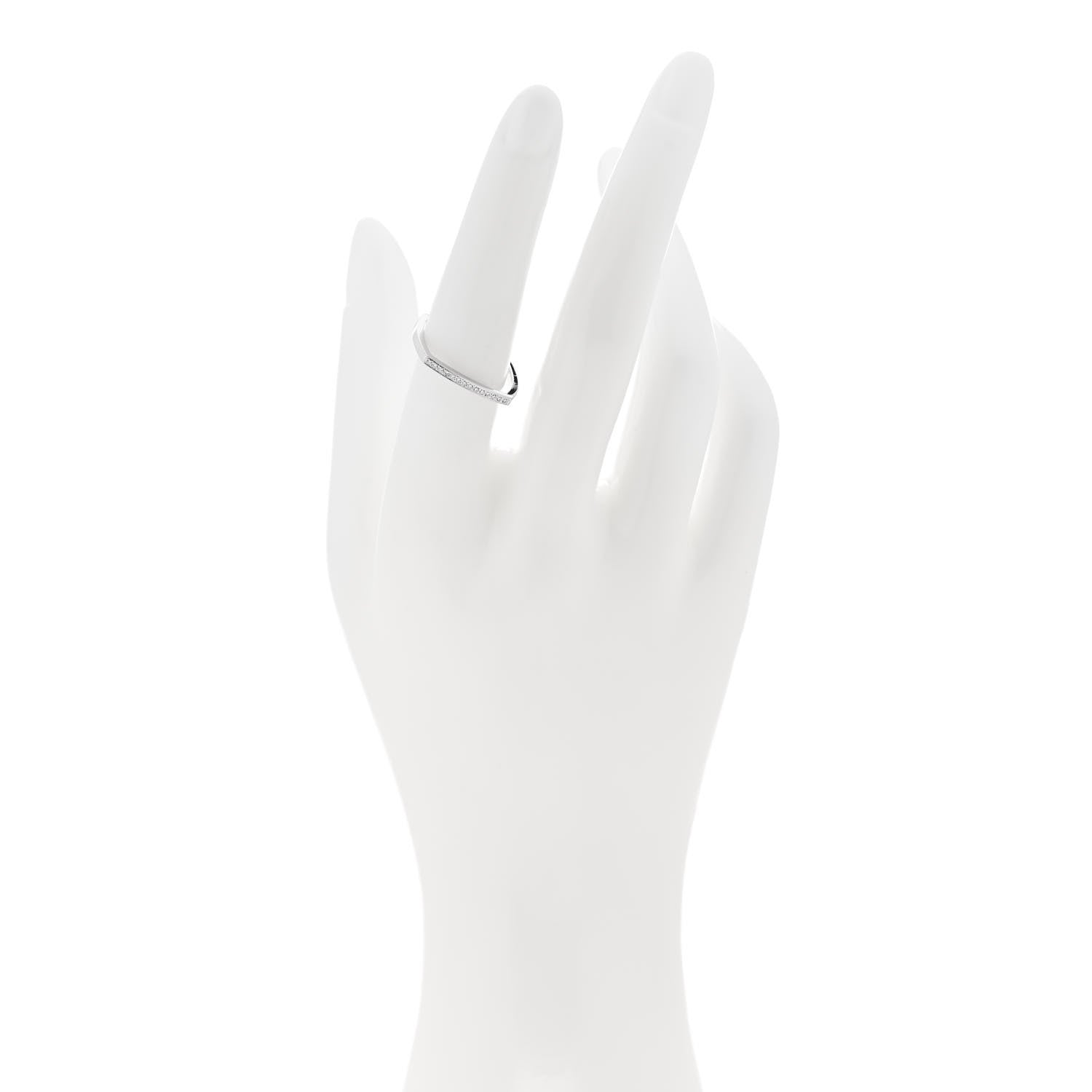 Tiffany 18K White Gold Diamond Frank Gehry Torque Micro Ring 53 6.5 2 of 4