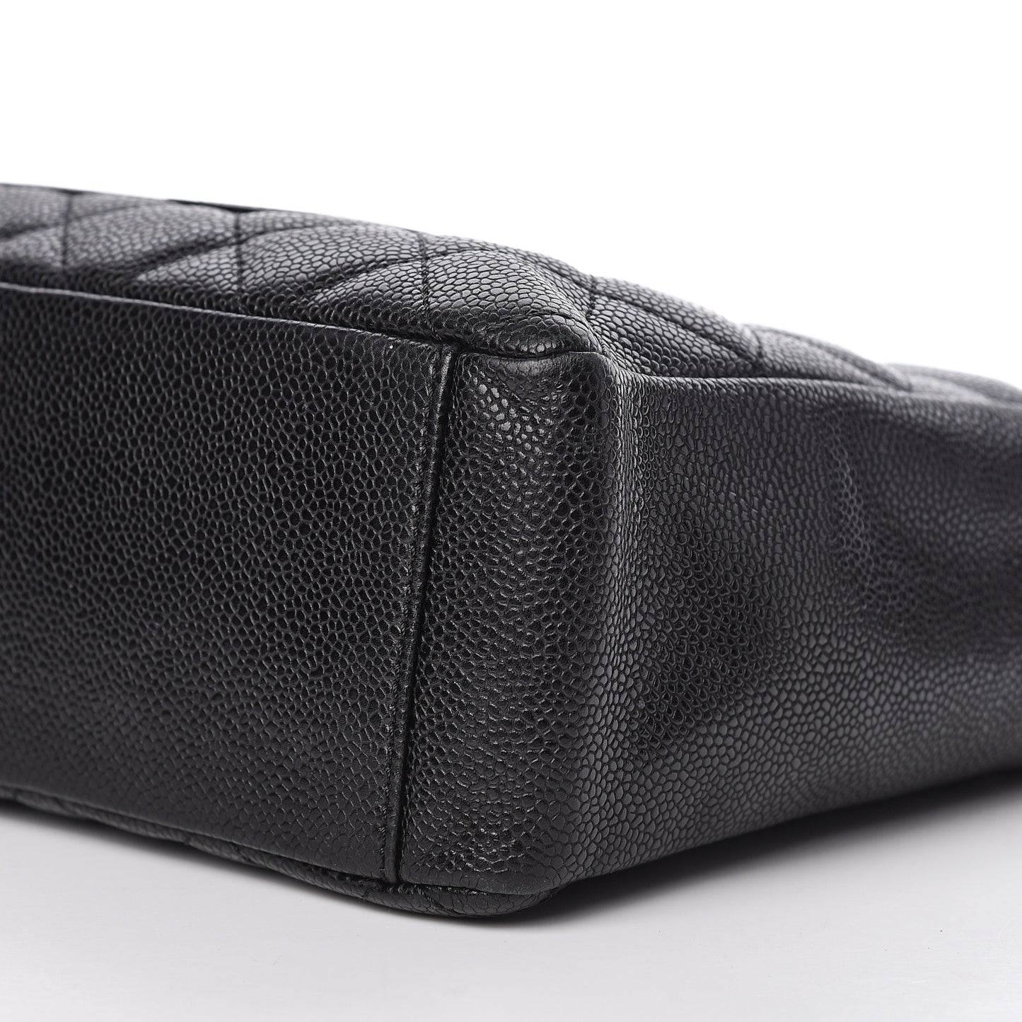 Caviar Quilted Petit Shopping Tote PST Black