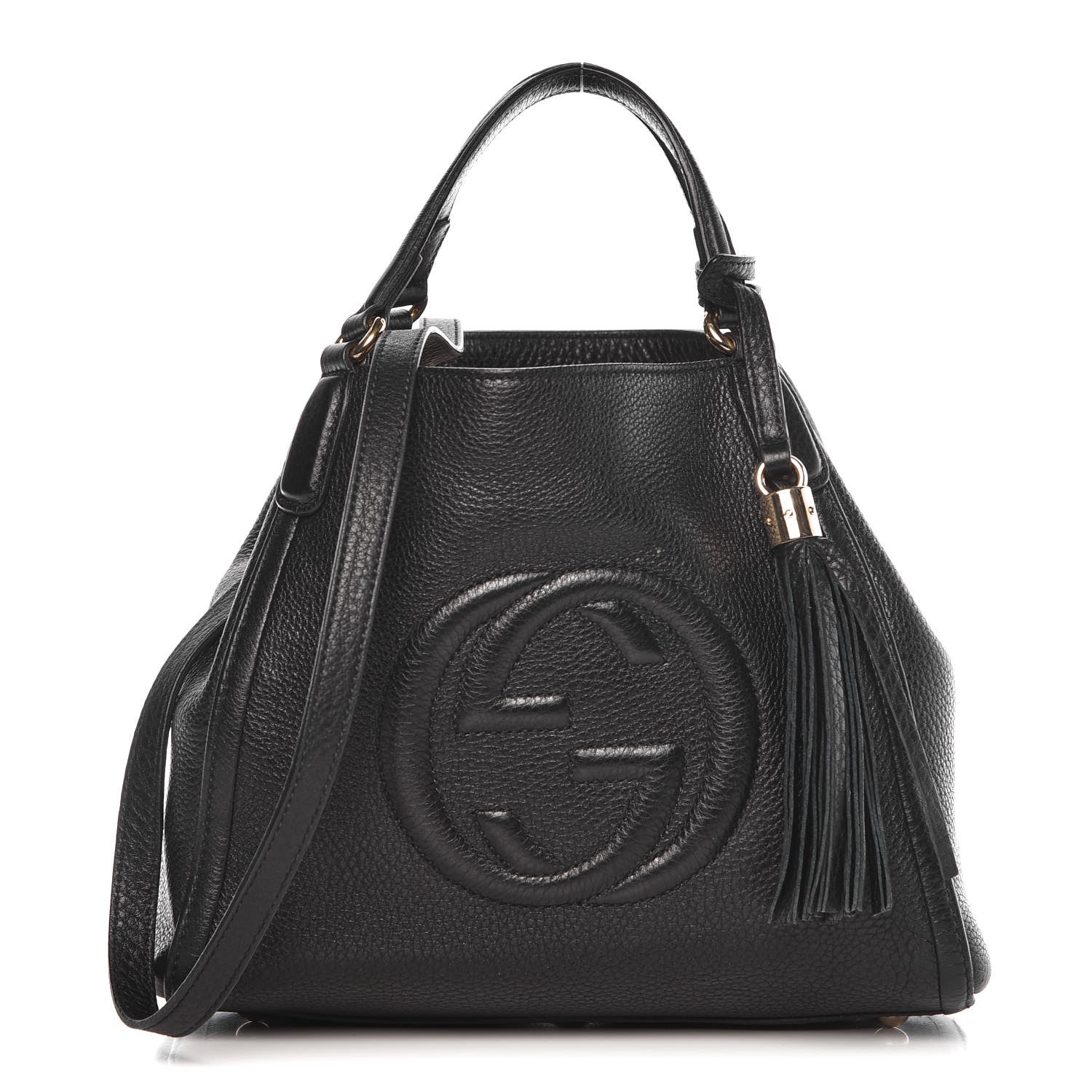 Gucci Pebbled Calfskin Small Soho Shoulder Bag Black 1 of 15