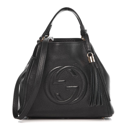 Gucci Pebbled Calfskin Small Soho Shoulder Bag Black 1 of 15