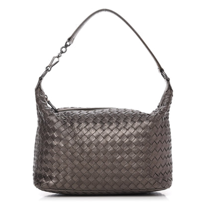 Bottega Veneta Metallic Nappa Intrecciato Small Shoulder Bag Steel 1 of 10