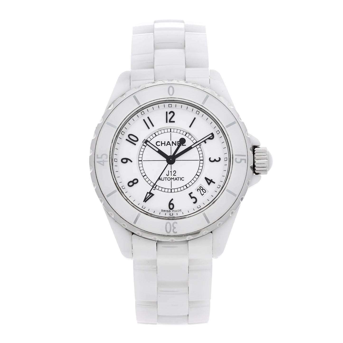 Stainless Steel Ceramic 38mm J12 Automatic Watch White White