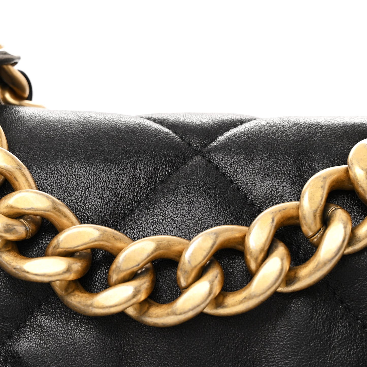 Goatskin Quilted Large Chanel 19 Flap Black