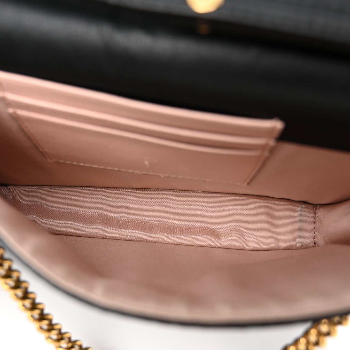 Calfskin Gancini Embossed Chain Bag Black