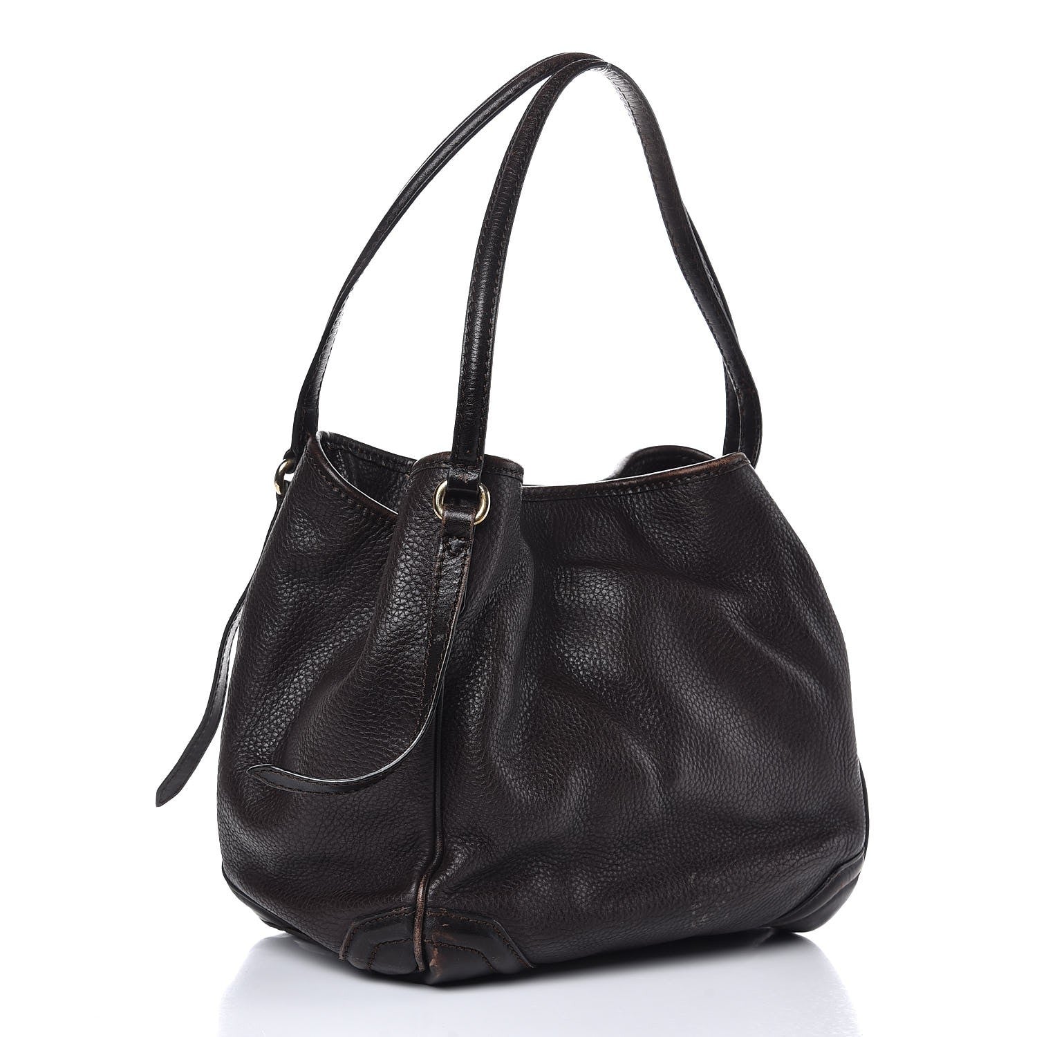Burberry Grainy Calfskin Small Canterbury Tote Dark Chocolate 3 of 11