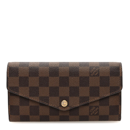 Louis Vuitton Damier Ebene Sarah Wallet NM Rose Ballerine 1 of 6