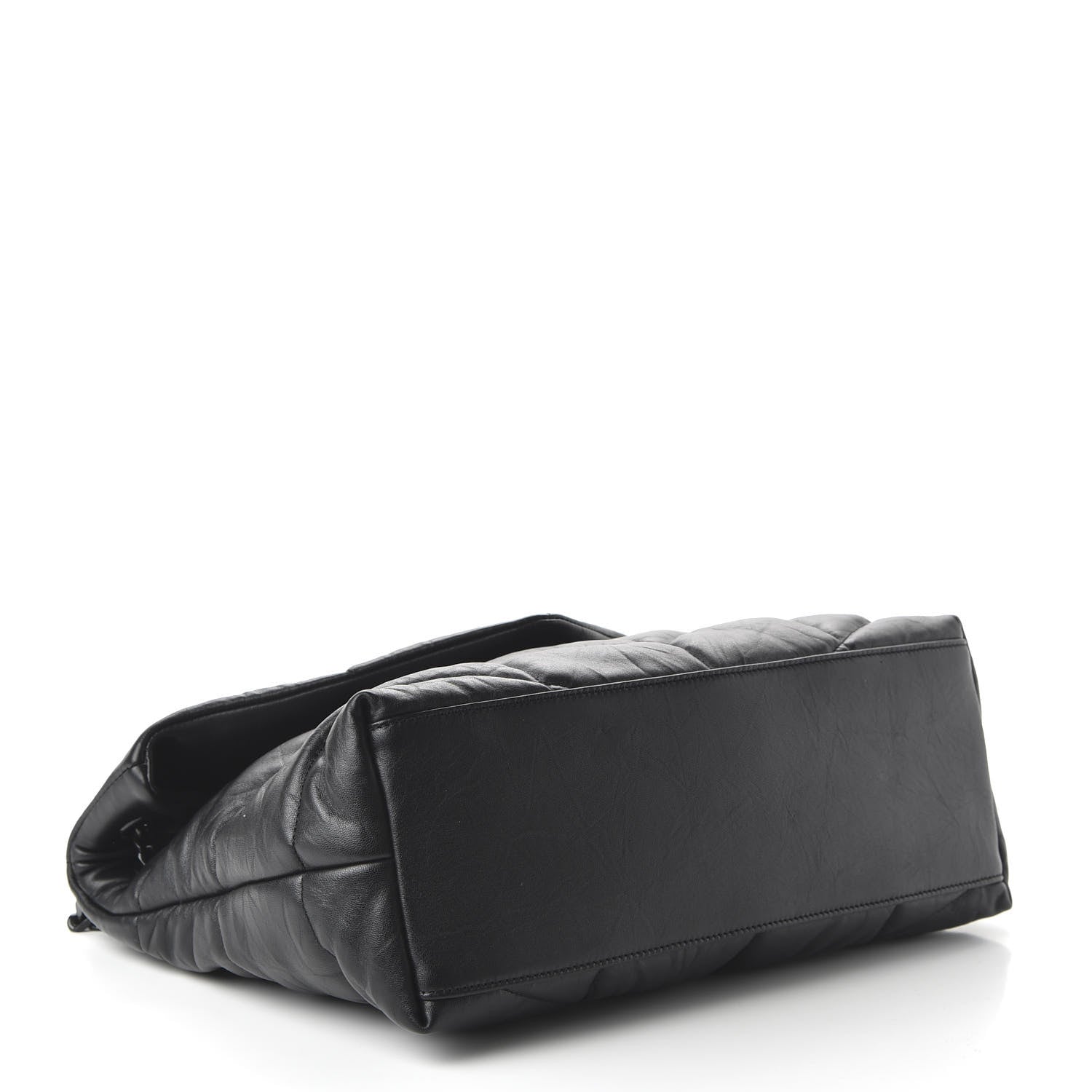 Saint Laurent Lambskin Quilted Medium Loulou Puffer Monogram Chain Satchel Black 4 of 9