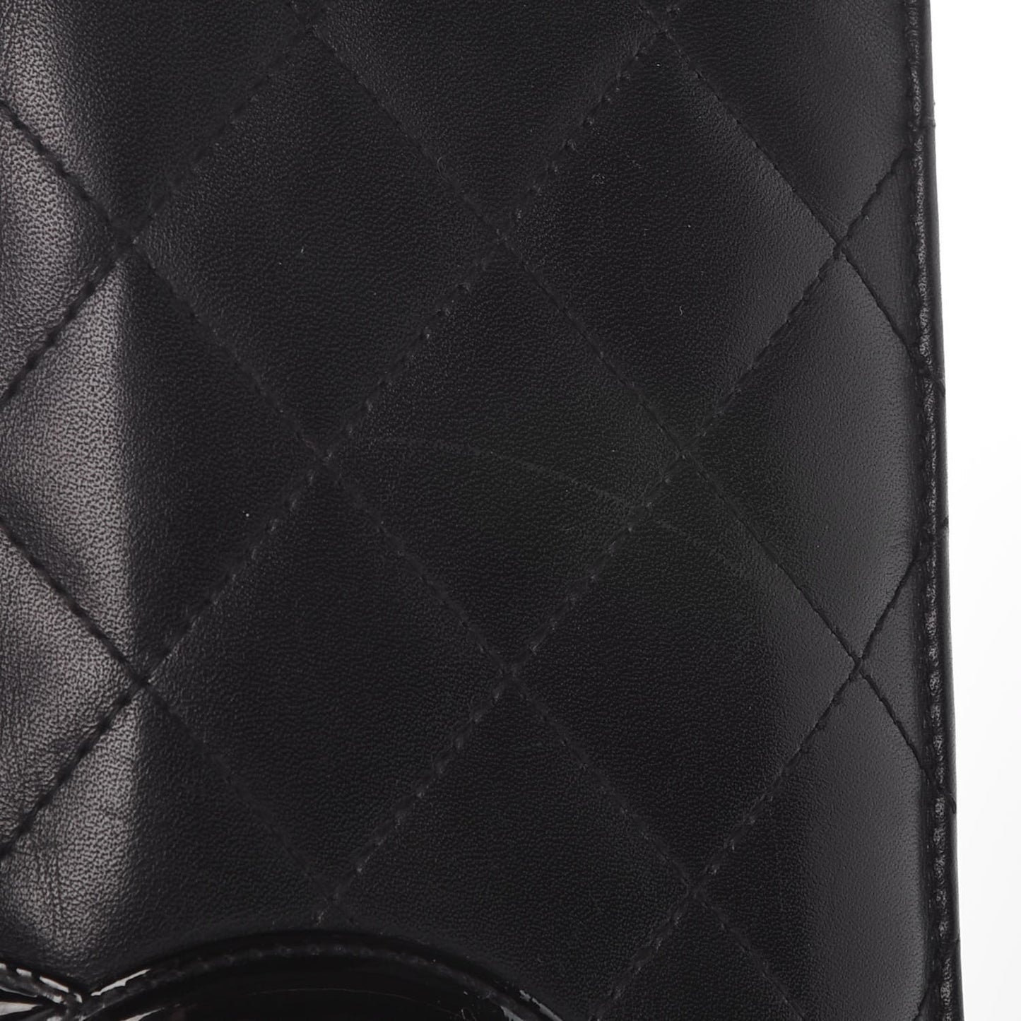 Calfskin Quilted Cambon Yen Wallet Black