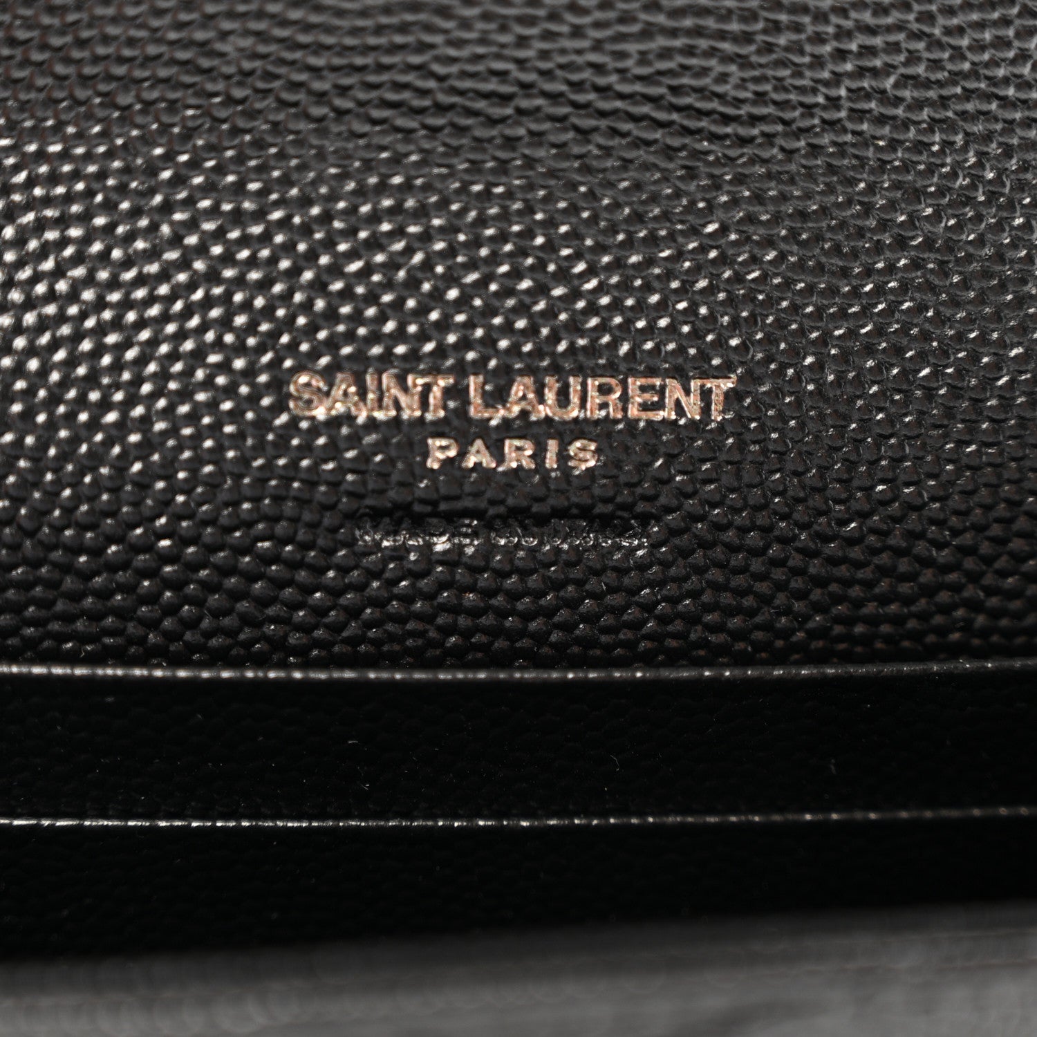 Saint Laurent Grain De Poudre Matelasse Chevron Small Monochrome Monogram Envelope Wallet Black 6 of 8