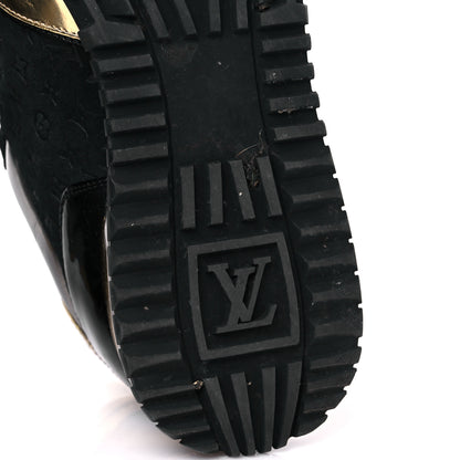 Louis Vuitton Suede Monogram Run Away Sneakers 36  Black Gold Silver 7 of 11