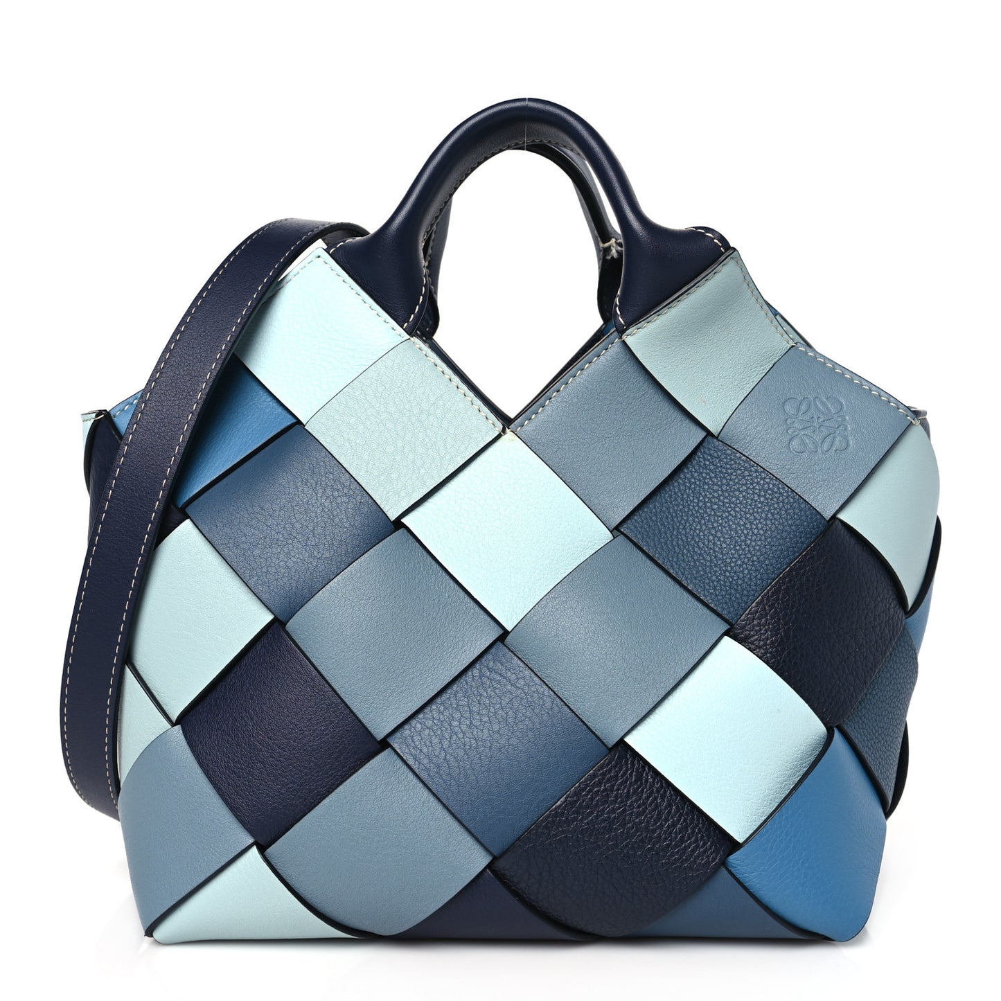 Calfskin Woven Small The Surplus Collection Basket Bag Steel Crystal
