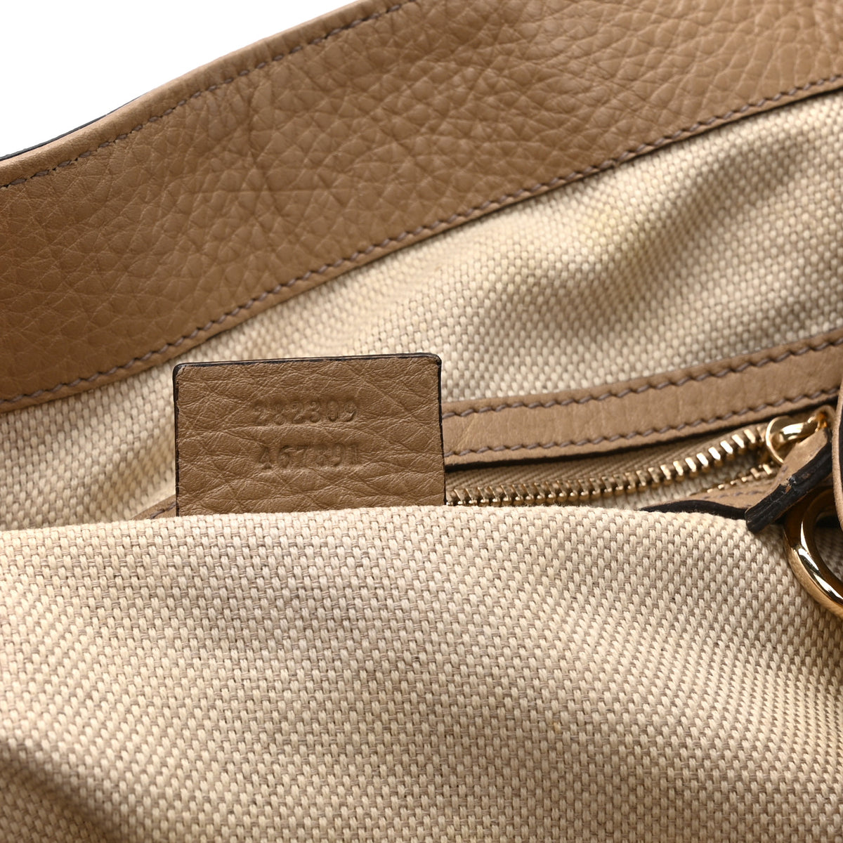 Pebbled Calfskin Medium Soho Shoulder Bag Camelia