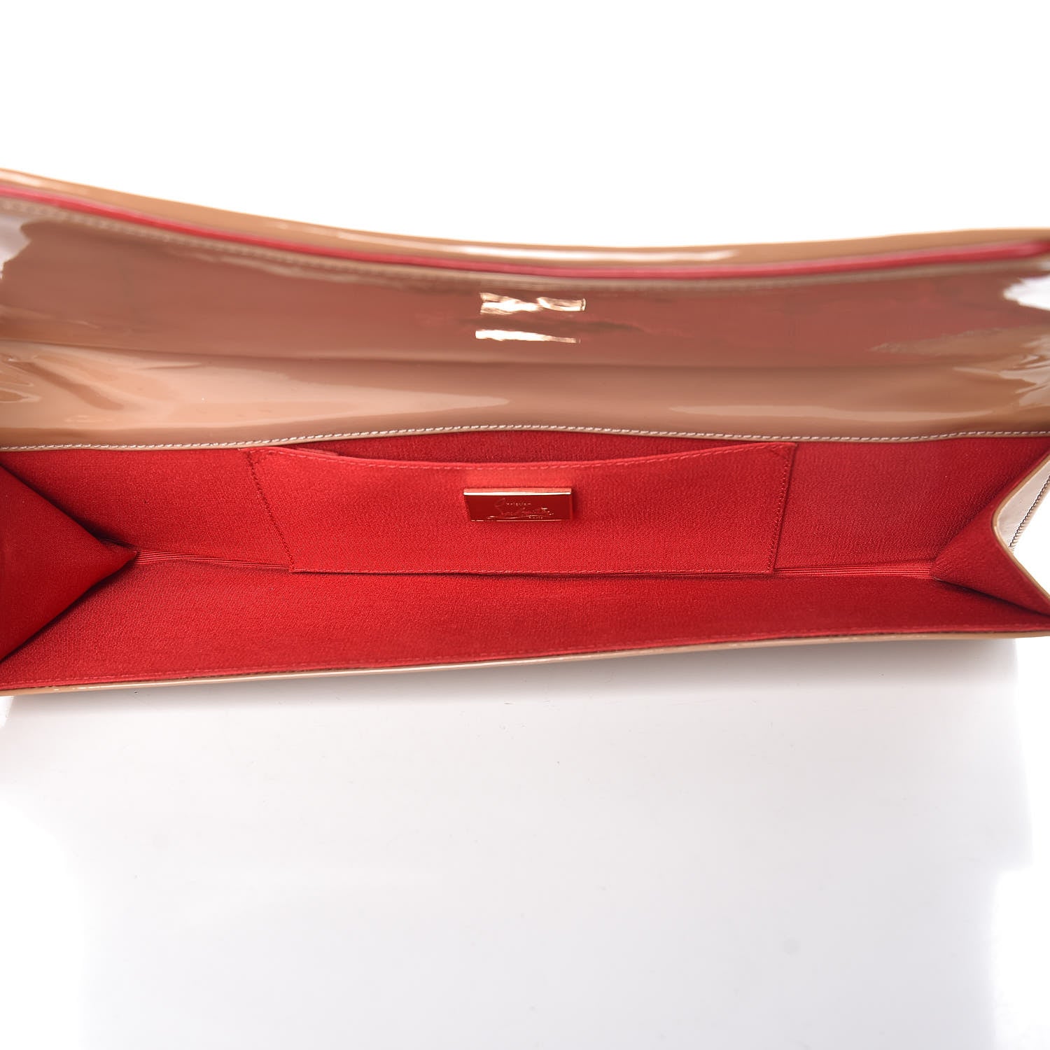 Christian Louboutin Patent Pigalle Clutch Nude 5 of 7