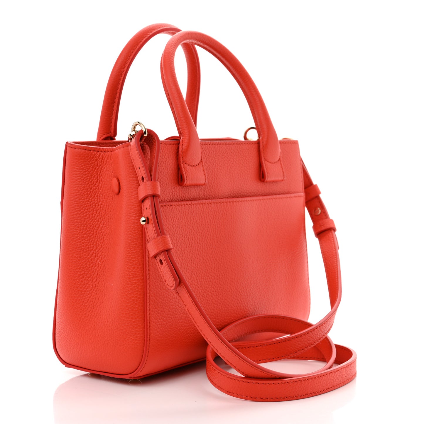 Grained Calfskin Mini Neo Executive Shopper Tote Red