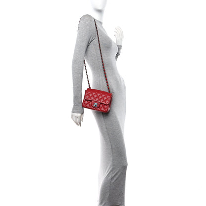 Chanel Lambskin Quilted Mini Square Flap Red 3 of 10