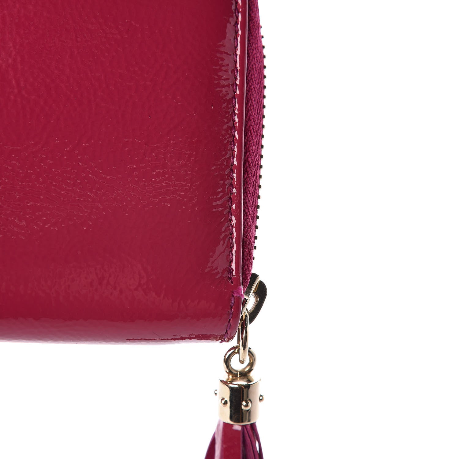Gucci Vernice Naplack Soho Compact Disco Zip Around Wallet Bright Bouganville 8 of 10