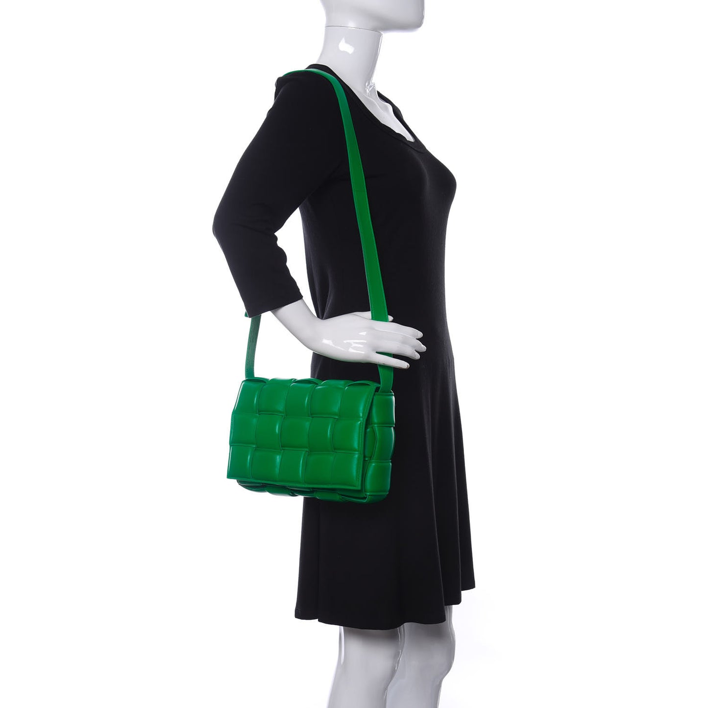 Nappa Maxi Intreccio Padded Cassette Crossbody Bag Grass