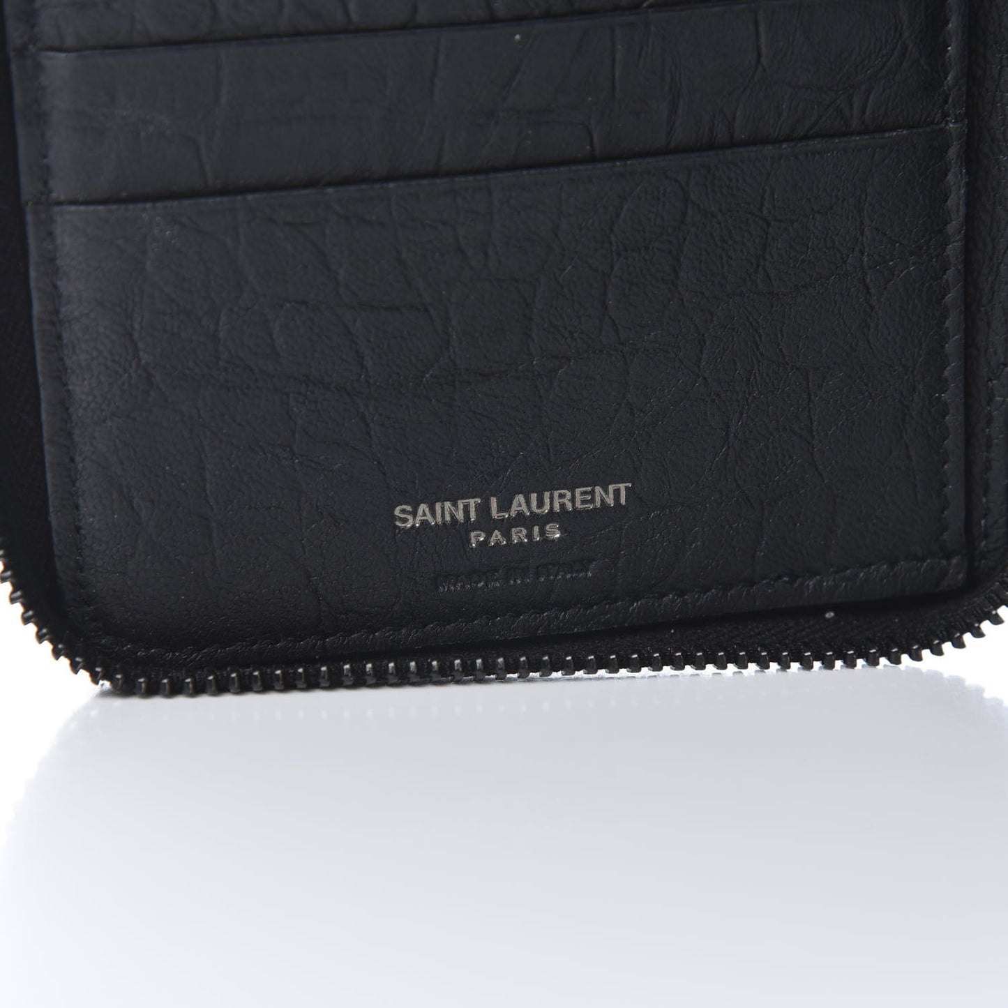 Crocodile Embossed Sheepskin Mens Zip Around Continental Wallet Black